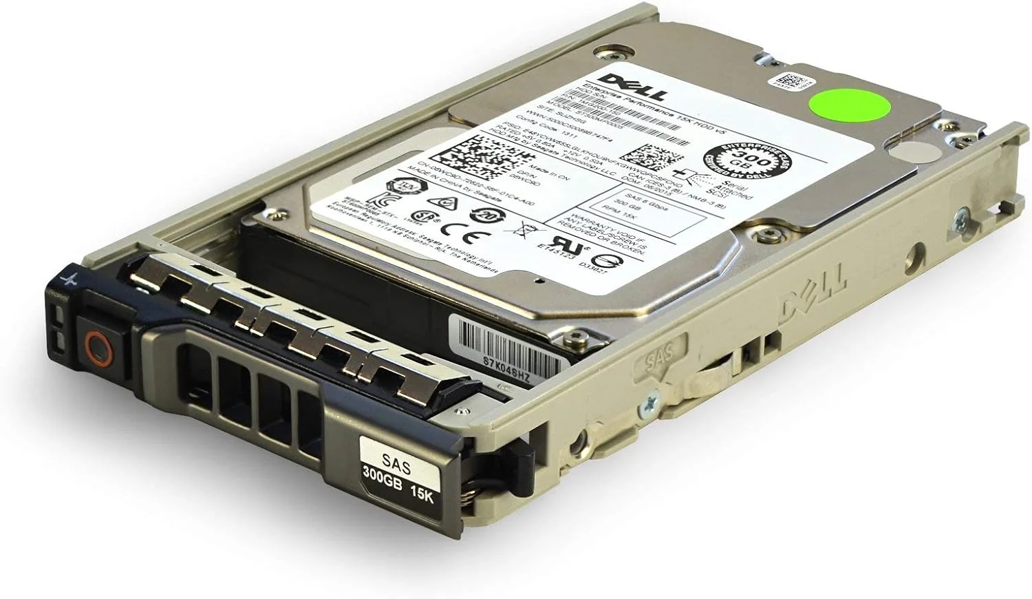 هارد دیسک درایو دل 06WC9D با ظرفیت 300 گیگابایت، سرعت 15K، نوع SAS، سایز 2.5 اینچ و سرعت انتقال 6 گیگابیت بر ثانیه به همراه محفظه/کشویی 2.5 اینچی (بازسازی شده)
