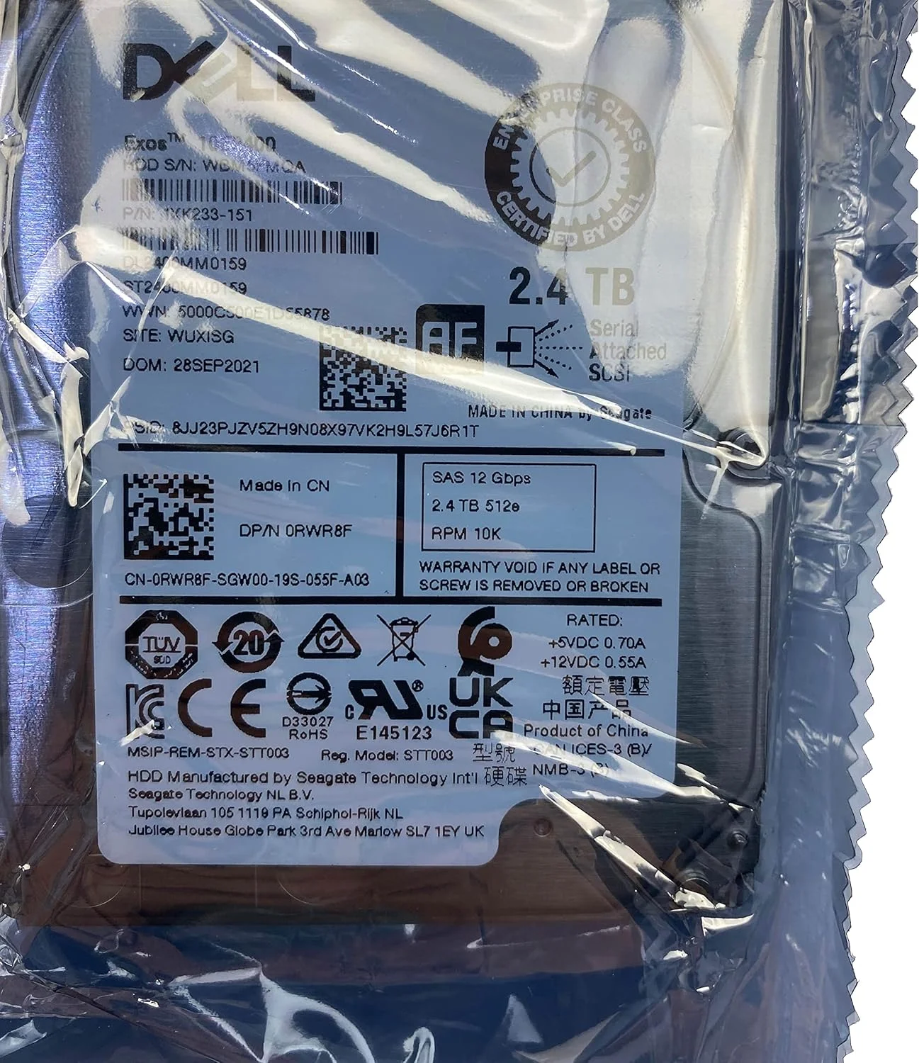 هارد درایو جدید BestParts با ظرفیت 2.4 ترابایت، سرعت 10K RPM، رابط 12Gbps SAS، سایز 2.5 اینچ، مناسب سرورهای Dell PowerEdge R940 R840 R740 R640 R540 R440 R340 R240 R750 R650 R550 R450 R350 با شماره قطعه RWR8F 1D0F5
