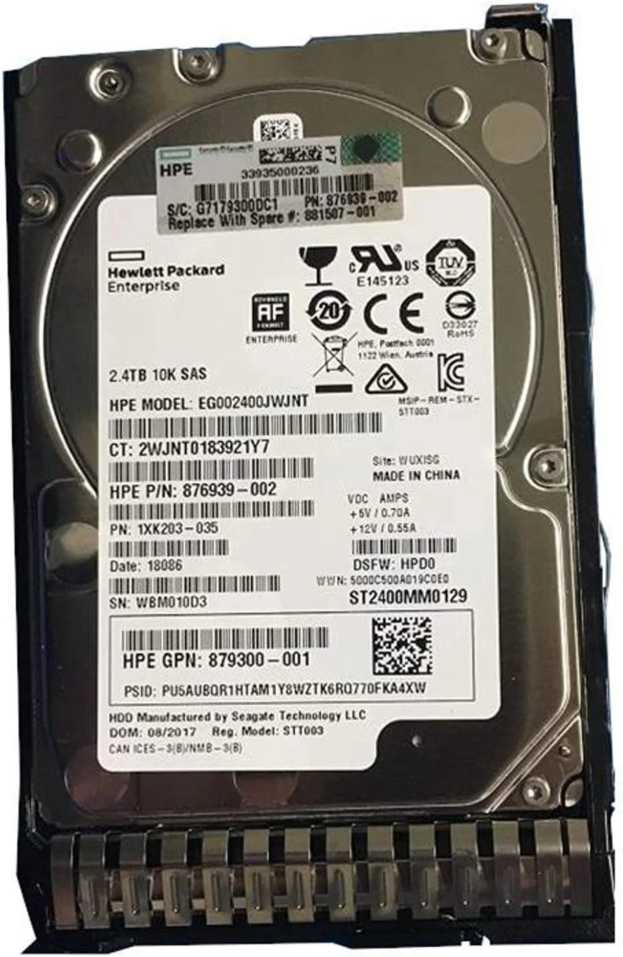 هارد درایو سازمانی HPE 881457-B21 881507-001 با ظرفیت 2.4 ترابایت، سرعت 10000 دور در دقیقه، سایز 2.5 اینچ SFF، فرمت 512e، با فریمور امضا شده دیجیتالی و رابط SAS-12Gbps هارد درایو سازمانی HPE 881457-B21 881507-001 با ظرفیت 2.4 ترابایت، سرعت 10000 دور در دقیقه، سایز 2.5 اینچ SFF، فرمت 512e، با فریمور امضا شده دیجیتالی و رابط SAS-12Gbps