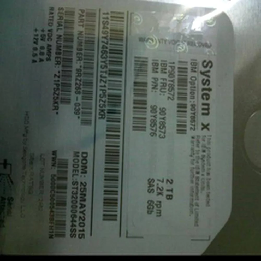 هارد دیسک 2 ترابایتی 3.5 اینچی SAS 64 مگابایتی 7200 دور در دقیقه برای هارد دیسک داخلی سرور مدل 3650 M4 M5 و شماره قطعات 90Y8573 90Y8576 90Y8572 هارد دیسک 2 ترابایتی 3.5 اینچی SAS 64 مگابایتی 7200 دور در دقیقه برای هارد دیسک داخلی سرور مدل 3650 M4 M5 و شماره قطعات 90Y8573 90Y8576 90Y8572