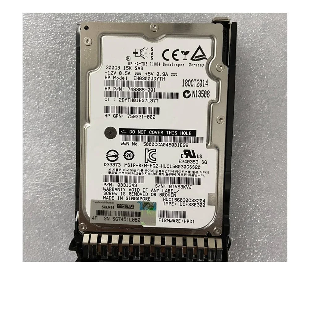 هارد دیسک سرور 300 گیگابایتی برای 759208-B21 300G SAS 15K 12G 2.5 759546-001 هارد دیسک سرور 300 گیگابایتی برای 759208-B21 300G SAS 15K 12G 2.5 759546-001