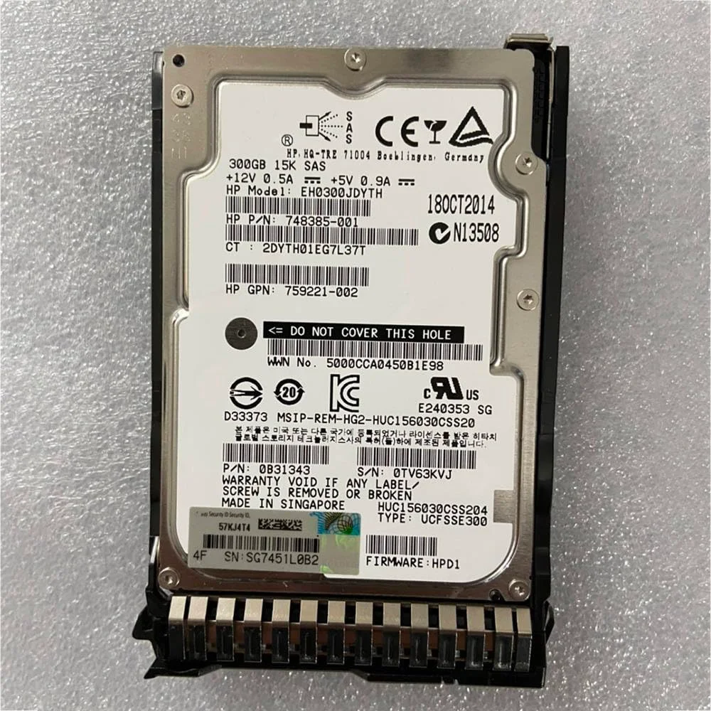 هارد دیسک سرور 300 گیگابایتی برای 759208-B21 300G SAS 15K 12G 2.5 759546-001 هارد دیسک سرور 300 گیگابایتی برای 759208-B21 300G SAS 15K 12G 2.5 759546-001