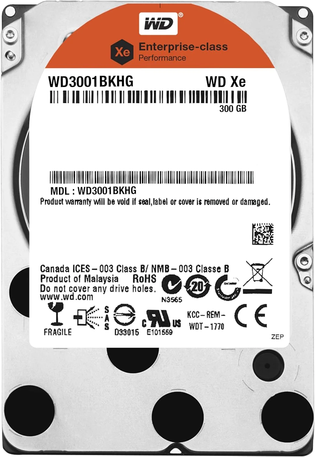 هارد درایو اینترپرایز WD XE با ظرفیت 300 گیگابایت: 2.5 اینچی، 10000 دور در دقیقه، SAS، حافظه کش 32 مگابایت - WD3001BKHG هارد درایو اینترپرایز WD XE با ظرفیت 300 گیگابایت: 2.5 اینچی، 10000 دور در دقیقه، SAS، حافظه کش 32 مگابایت - WD3001BKHG