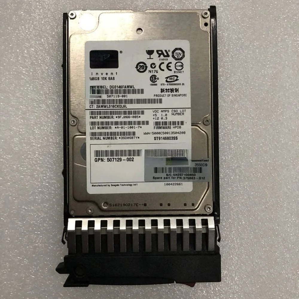 هارد دیسک سرور 2.5 اینچی 146 گیگابایتی 6G 10K DP SAS مدل 507283-001 هارد دیسک سرور 2.5 اینچی 146 گیگابایتی 6G 10K DP SAS مدل 507283-001