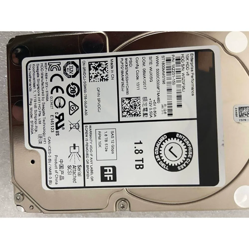 هارد دیسک ۱.۸ ترابایتی برای سرور ۱.۸T 10K 2.5" SAS 12G 0RVDCJ RVDCJ ST1800MM0198 هارد دیسک ۱.۸ ترابایتی برای سرور ۱.۸T 10K 2.5" SAS 12G 0RVDCJ RVDCJ ST1800MM0198
