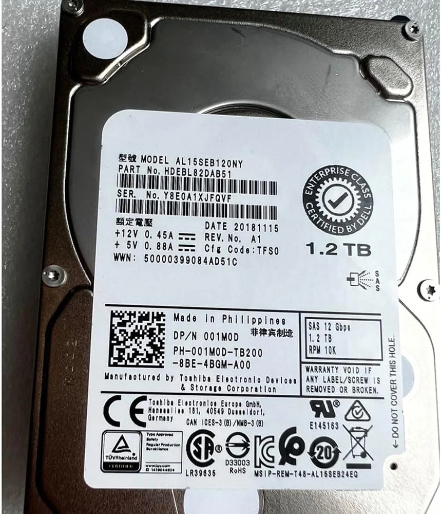 هارد دیسک سرور 1.2 ترابایتی Dell AL15SEB120NY HDEBL82DAB51 001M0D 01M0D SAS 12G هارد دیسک سرور 1.2 ترابایتی Dell AL15SEB120NY HDEBL82DAB51 001M0D 01M0D SAS 12G