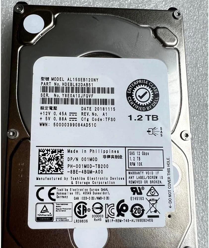 هارد دیسک سرور 1.2 ترابایتی Dell AL15SEB120NY HDEBL82DAB51 001M0D 01M0D SAS 12G هارد دیسک سرور 1.2 ترابایتی Dell AL15SEB120NY HDEBL82DAB51 001M0D 01M0D SAS 12G