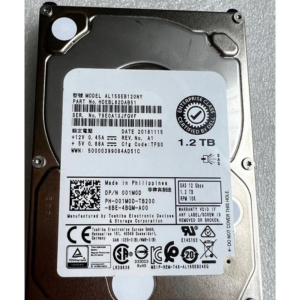 هارد دیسک سرور 1.2 ترابایتی SAS 12G مدل AL15SEB120NY HDEBL82DAB51 001M0D 01M0D هارد دیسک سرور 1.2 ترابایتی SAS 12G مدل AL15SEB120NY HDEBL82DAB51 001M0D 01M0D