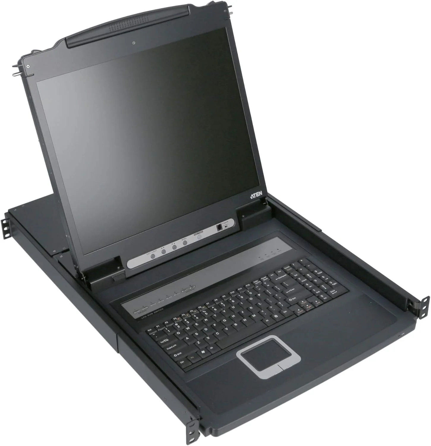 سوئیچ KVM اِی تِن CL1308N با ۸ پورت USB PS/2، نمایشگر ۱۹ اینچی LCD و قابلیت توسعه زنجیره‌ای