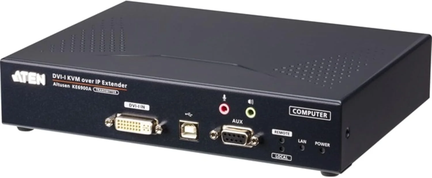 فرستنده KVM روی IP تک نمایشگر DVI-I تک پیوندی USB آتن KE6900AT با صدا و سریال