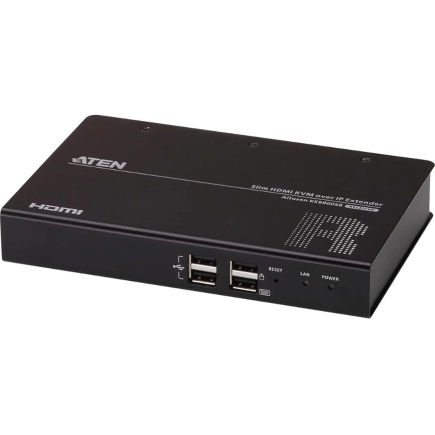 آتن - KE8900SR - گیرنده KVM از طریق IP باریک HDMI تک نمایشگر آتن - 1 کامپیوتر - حداکثر رزولوشن ویدئو 1920 x 1200 - 1 x شبکه (RJ-45) - 4 x USB - 1 x HDMI - قابل نصب در رک، قابل نصب روی دیوار