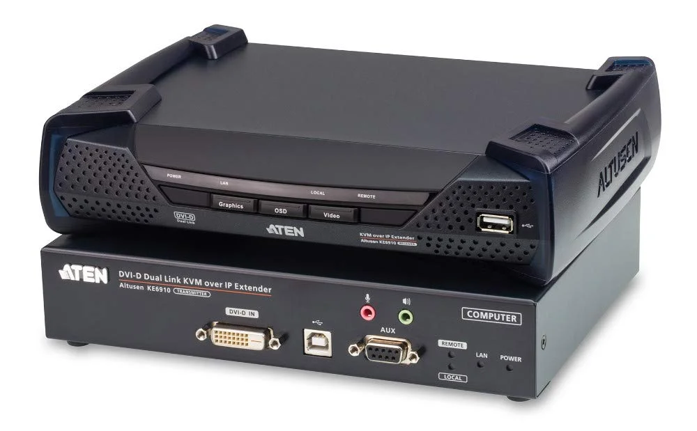 اکستندر KVM دوال-لینک DVI-D آتن 2K مدل KE6910-AX-G (اکستندر Over IP)