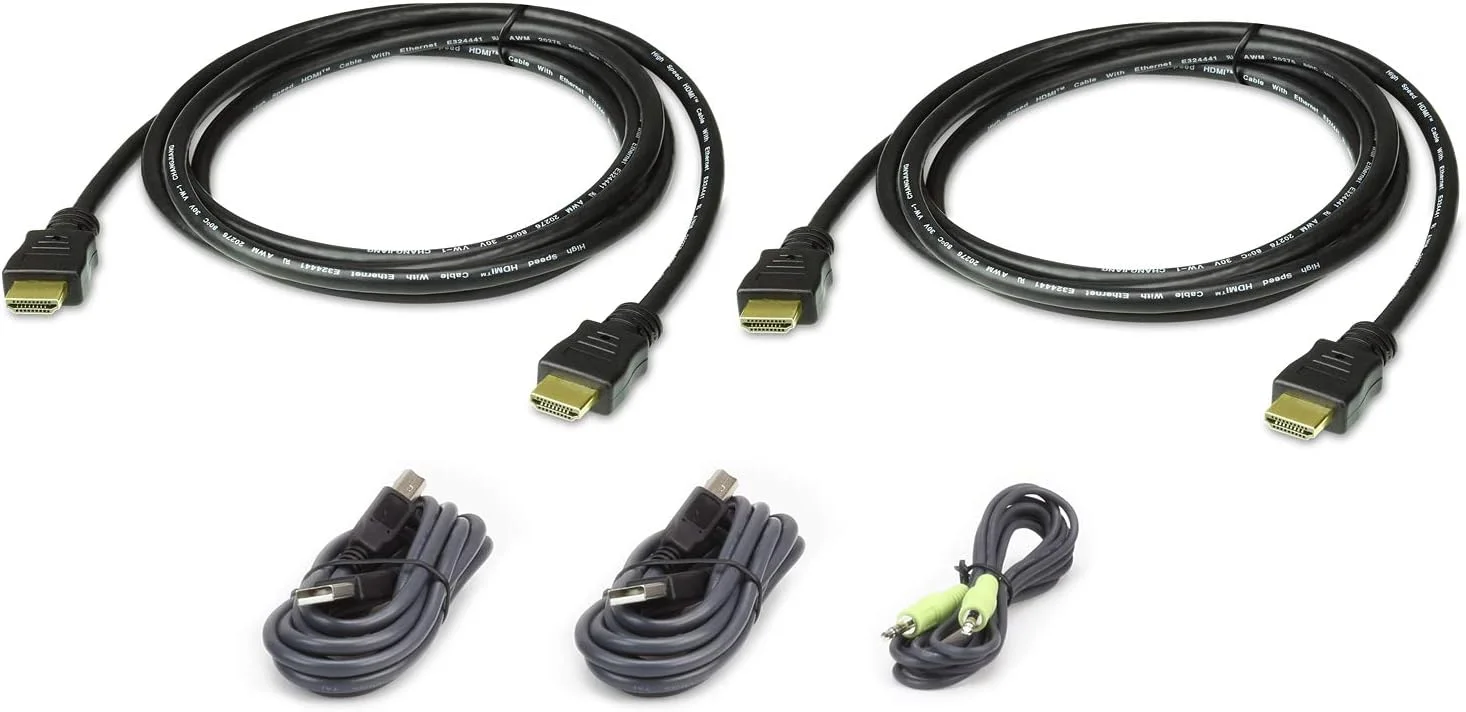کابل امن KVM دو نمایشگر HDMI آتن، طول 1.8 متر