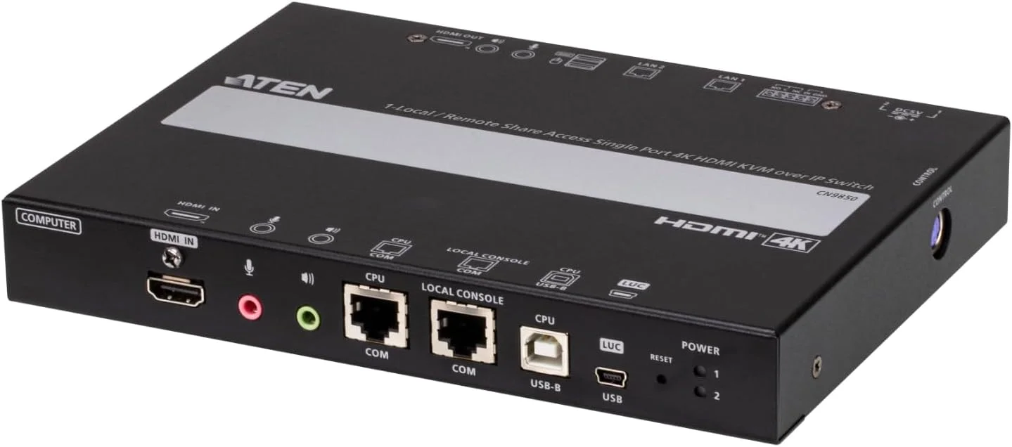 سوئیچ KVM از طریق IP تک پورت 4K HDMI مدل ATEN CN9850 با قابلیت دسترسی اشتراکی محلی-از راه دور