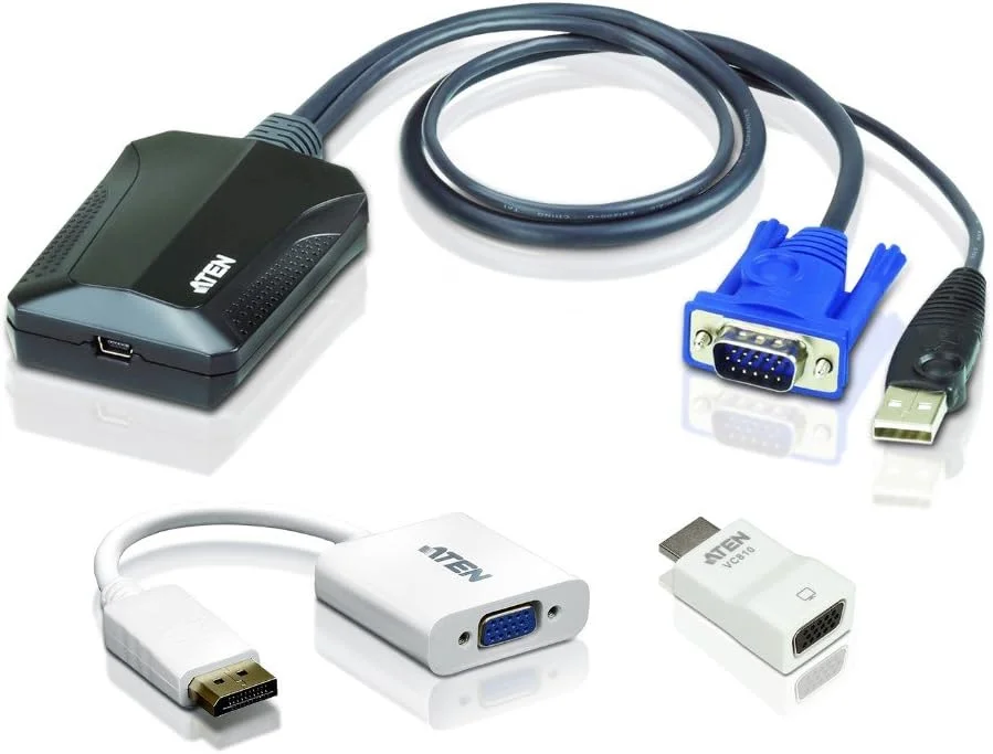 آداپتور USB KVM کنسول لپ تاپ ATEN CV211CP، 1920 x 1200 @60Hz، دو طرفه، دسترسی فوری به BIOS، Plug-and-Play برای مراکز داده، سرورها، کامپیوترها، کیوسک ها، ATM، رهبر KVM شماره 1