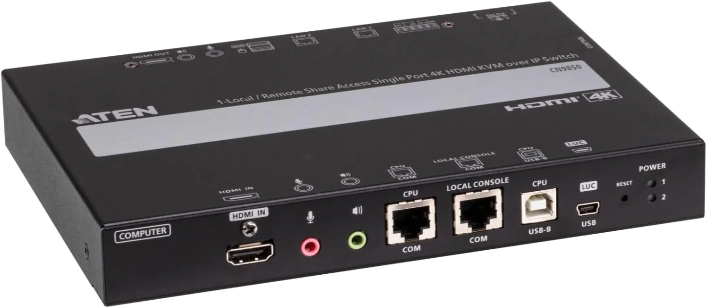 سوئیچ KVM از طریق IP تک پورت 4K HDMI مدل ATEN CN9850 با قابلیت دسترسی اشتراکی محلی-از راه دور
