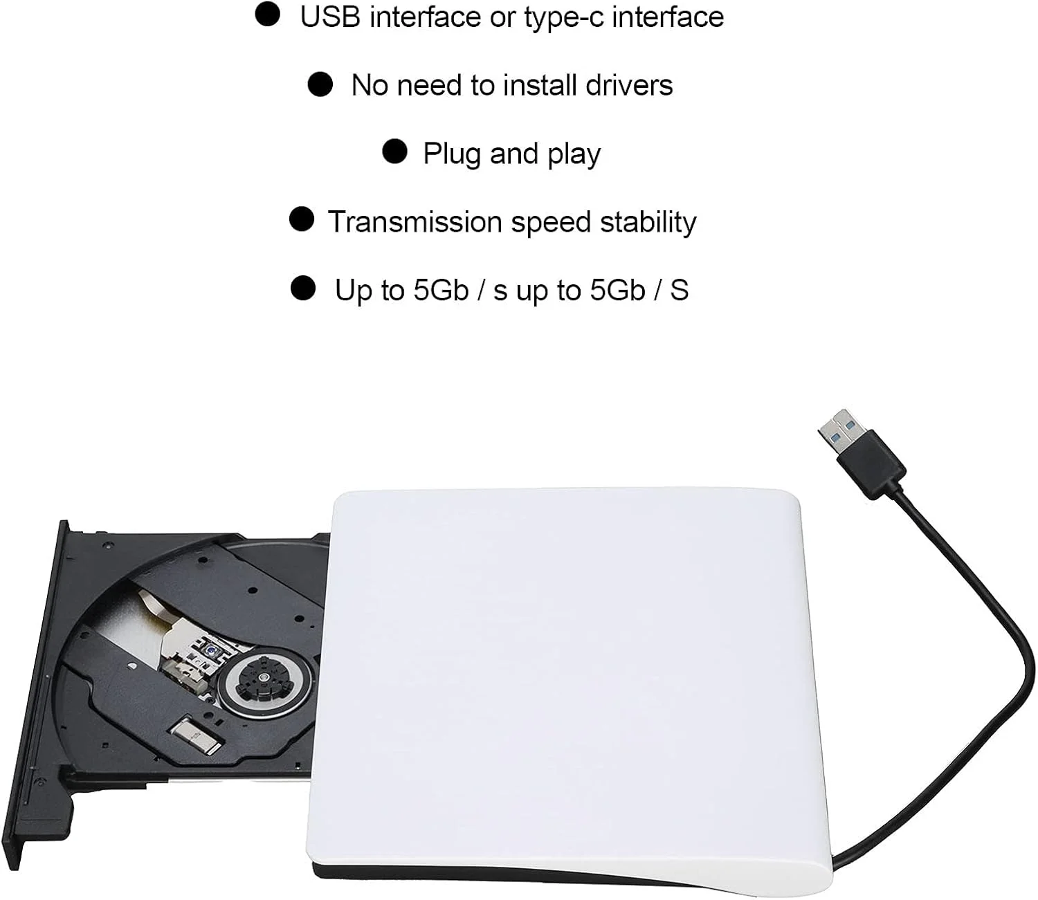 درایو DVD اکسترنال Bewinner برای لپ تاپ، درایو USB3.0 قابل حمل CD/DVD +/-RW، رایتر و بازنویس نوری قابل حمل، پخش کننده CD DVD برای دسکتاپ/PC///OS درایو DVD اکسترنال Bewinner برای لپ تاپ، درایو USB3.0 قابل حمل CD/DVD +/-RW، رایتر و بازنویس نوری قابل حمل، پخش کننده CD DVD برای دسکتاپ/PC///OS