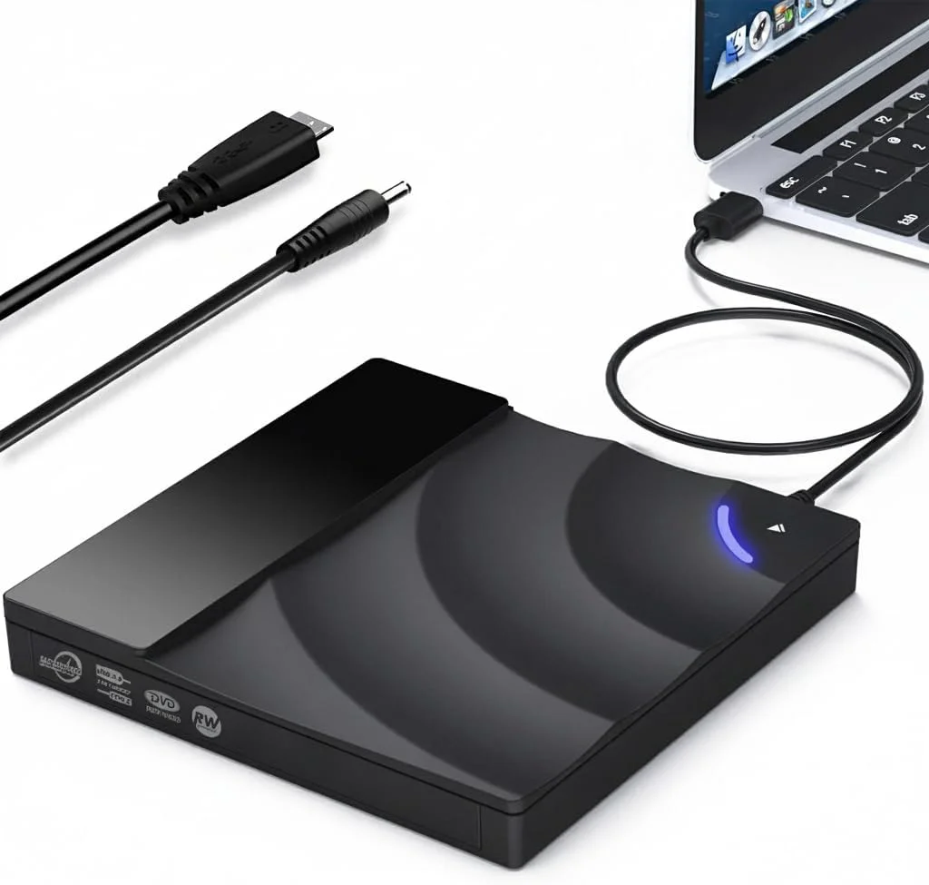 درایو نوری اکسترنال NALACAL، درایو سی دی/دی وی دی رایتر USB 3.0 Type-C، پخش کننده قابل حمل سی دی رام رایتر، درایو دیسک نوری برای لپ تاپ، کامپیوتر رومیزی برای ویندوز 7/8/11/10 و مک بوک پرو ایر