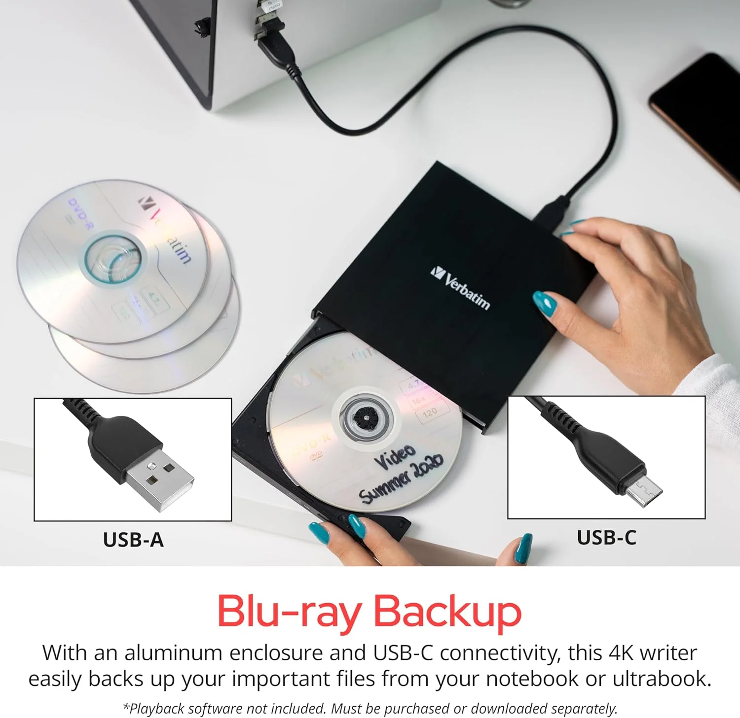 درایو دی وی دی بلوری ورباتیم 43888 - اکسترنال - مشکی درایو دی وی دی بلوری ورباتیم 43888 - اکسترنال - مشکی