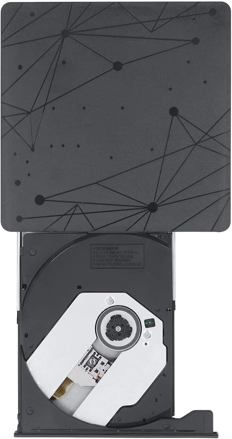 درایو نوری اکسترنال USB برای کامپیوتر، طرح راه راه ستاره ای، پخش کننده درایو نوری تایپ C، پشتیبانی از لپ تاپ، کامپیوتر، سازگار با سیستم عامل های مختلف