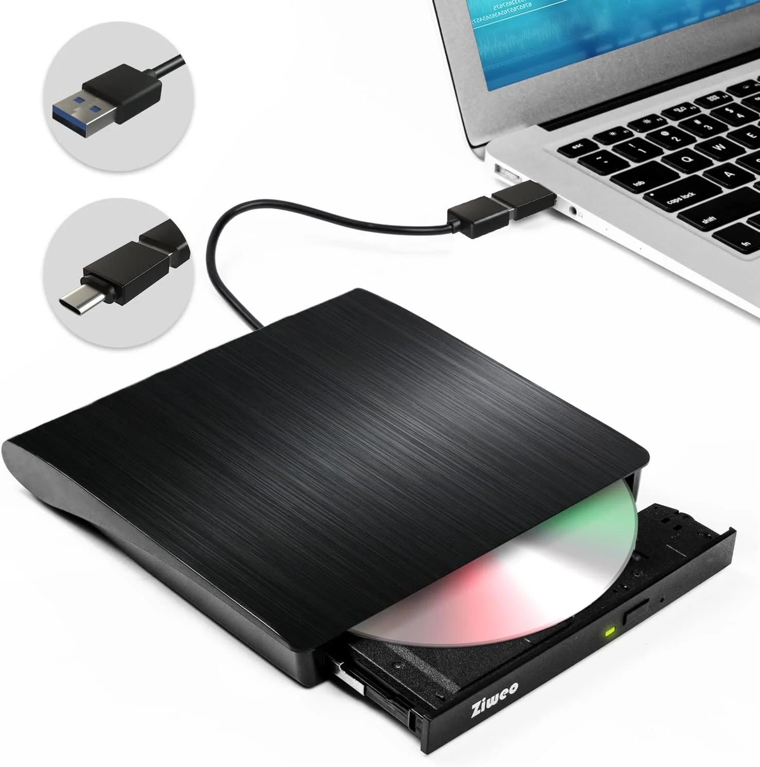 درایو نوری اکسترنال زیوو، رایتر و خواننده CD DVD با USB 3.0، قابل حمل، سازگار با لپ تاپ و کامپیوتر درایو نوری اکسترنال زیوو، رایتر و خواننده CD DVD با USB 3.0، قابل حمل، سازگار با لپ تاپ و کامپیوتر