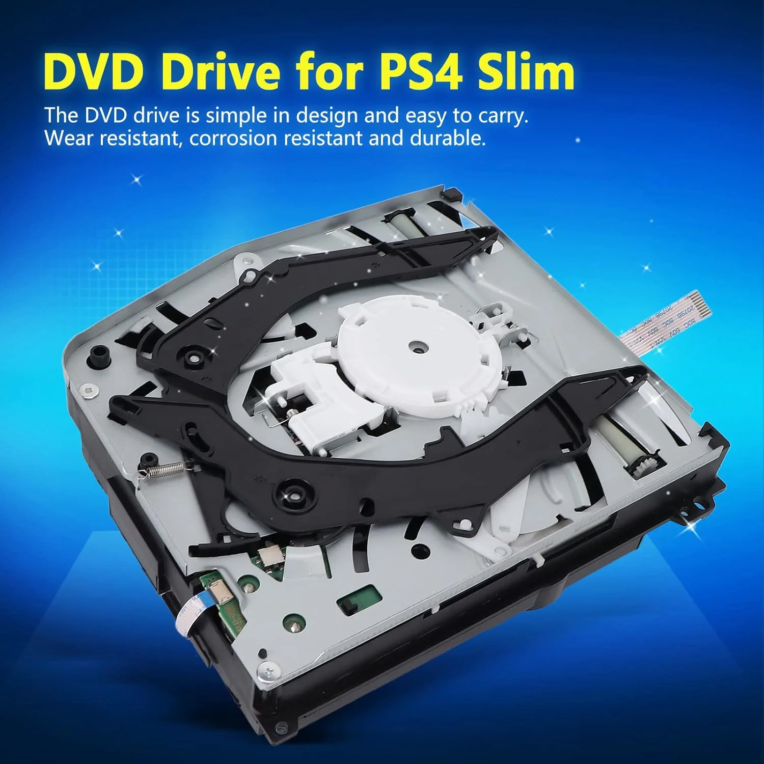 درایو دیسک قابل حمل Zyyini برای تعویض درایو دیسک PS4، قطعه تعمیر PS4 Slim، محفظه تعویض ماژول درایو دیسک Blu-Ray DVD برای کنسول بازی PS4، اتصال و پخش