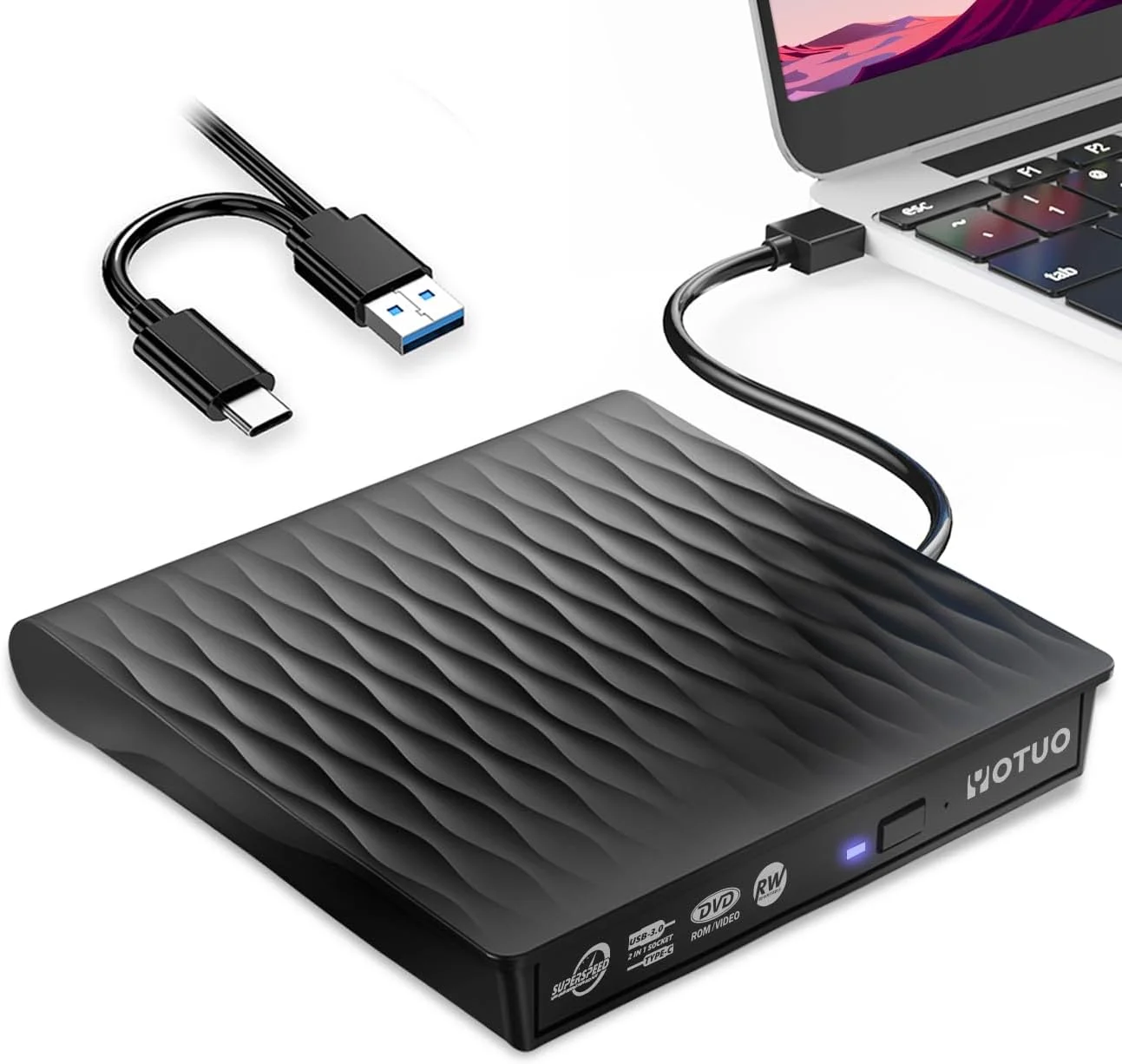 درایو CD/DVD اکسترنال، درایو CD RW قابل حمل USB 3.0 USB-C، پخش کننده DVD، رایت کننده DVD برای لپ تاپ، دسکتاپ، سازگار با ویندوز 7/8/10/11، مک، مک بوک پرو/ایر، لینوکس (دو سوکت در یک) درایو CD/DVD اکسترنال، درایو CD RW قابل حمل USB 3.0 USB-C، پخش کننده DVD، رایت کننده DVD برای لپ تاپ، دسکتاپ، سازگار با ویندوز 7/8/10/11، مک، مک بوک پرو/ایر، لینوکس (دو سوکت در یک)