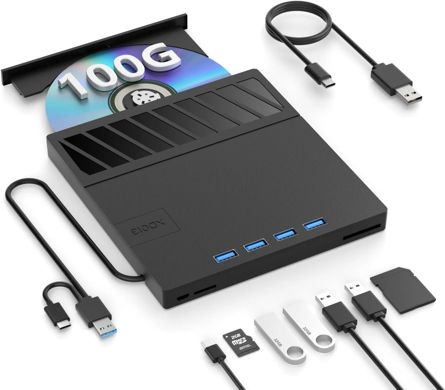 درایو بلوری اکسترنال CD DVD با USB 3.0 Type-C 3D BD اکسترنال CD/DVD بلوری رایتر با 4 پورت USB و 2 کارت SD قابل حمل برای لپ تاپ PC لینوکس ویندوز مک OS درایو بلوری اکسترنال CD DVD با USB 3.0 Type-C 3D BD اکسترنال CD/DVD بلوری رایتر با 4 پورت USB و 2 کارت SD قابل حمل برای لپ تاپ PC لینوکس ویندوز مک OS