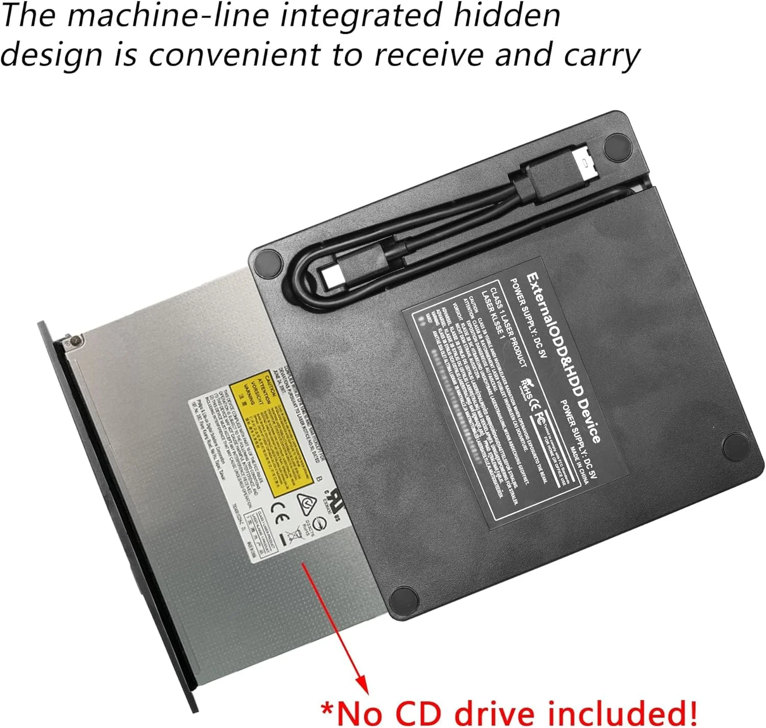 محفظه درایو CD YAODHAOD، درایو DVD اکسترنال با افزودن درایو نوری، جعبه نصب CD-ROM ( برس خورده 9.5 میلی متر)