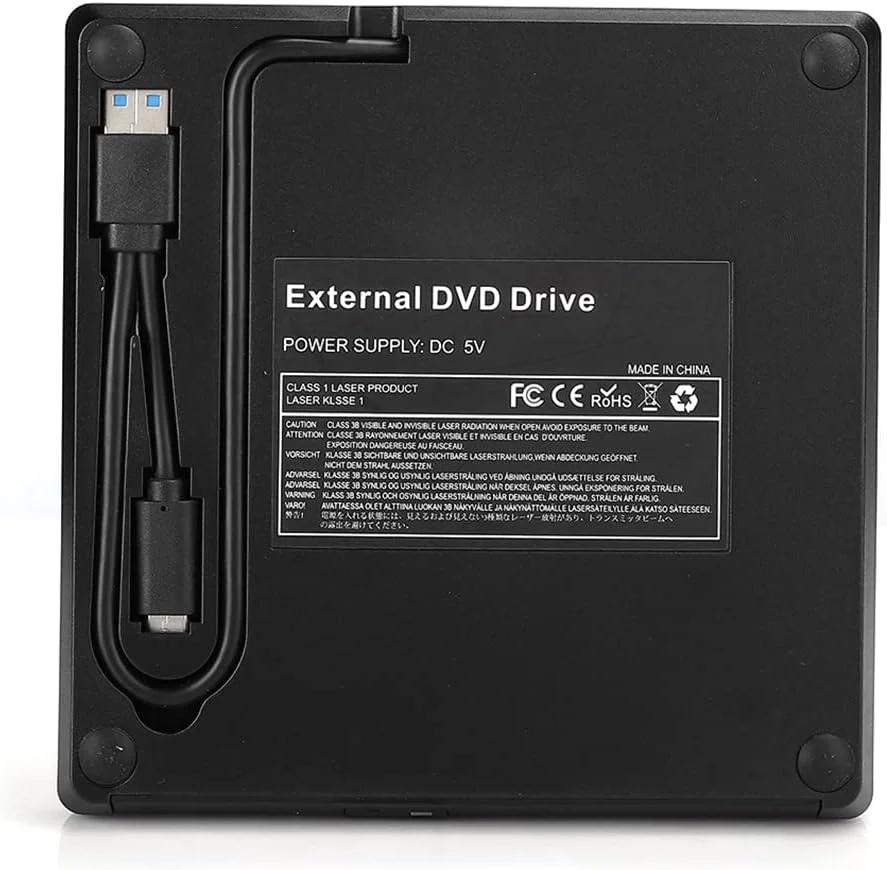 درایو DVD CD اکسترنال، درایو رایتر USB 3.0، پخش کننده، لوازم جانبی کامپیوتر با سرعت بالا Type-C برای WindowsXP / 2003 / Vista / 7/8.1/1.0 / (مشکی)