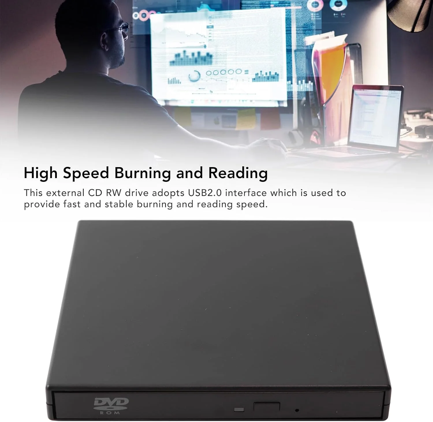 درایو DVD اکسترنال Vikye، پخش کننده DVD با سرعت بالا، DVD رایتر Plug and Play، درایو CD اکسترنال، درایو CD-RW اکسترنال برای لپ تاپ و کامپیوتر رومیزی