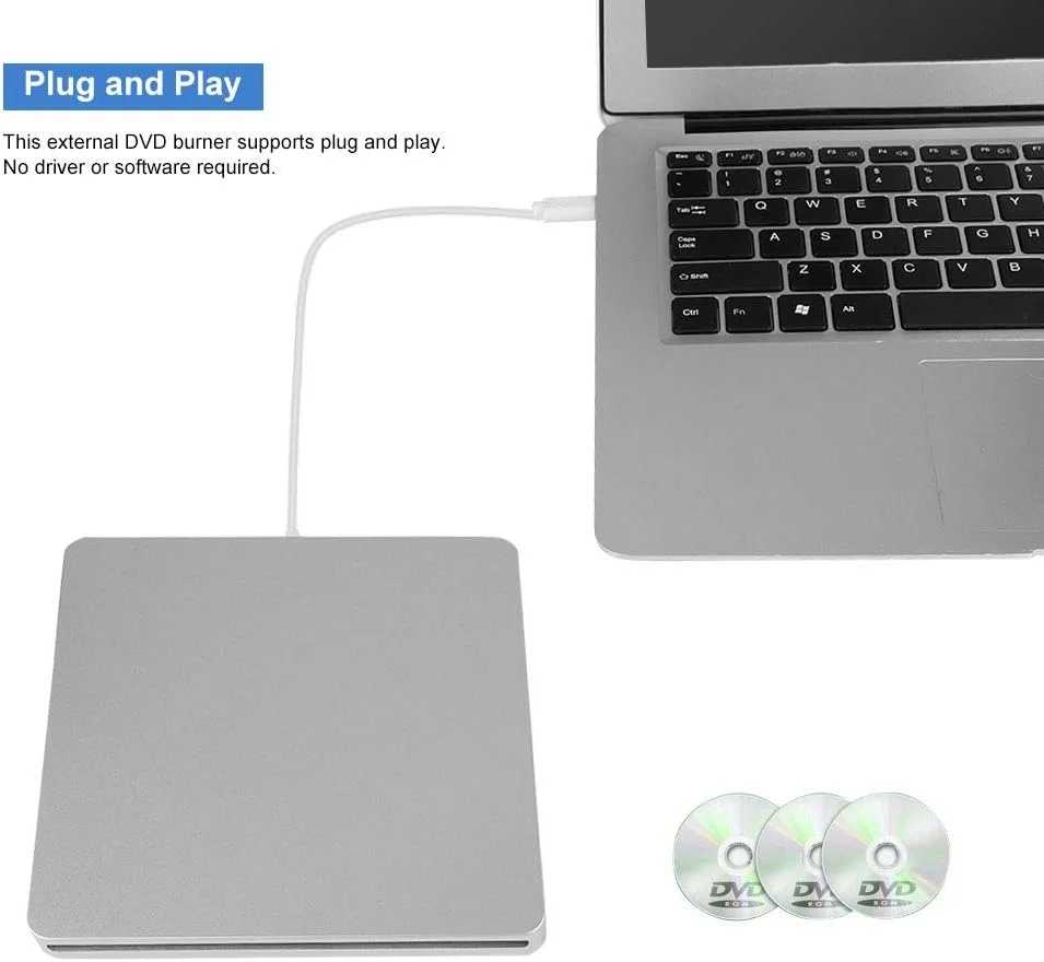 دستگاه DVD رایتر اکسترنال تایپ C مدل VBESTLIFE، مناسب برای Mac OSX Win98 SE/ME / 2000 / XP Win7 و Win8 / Win10.