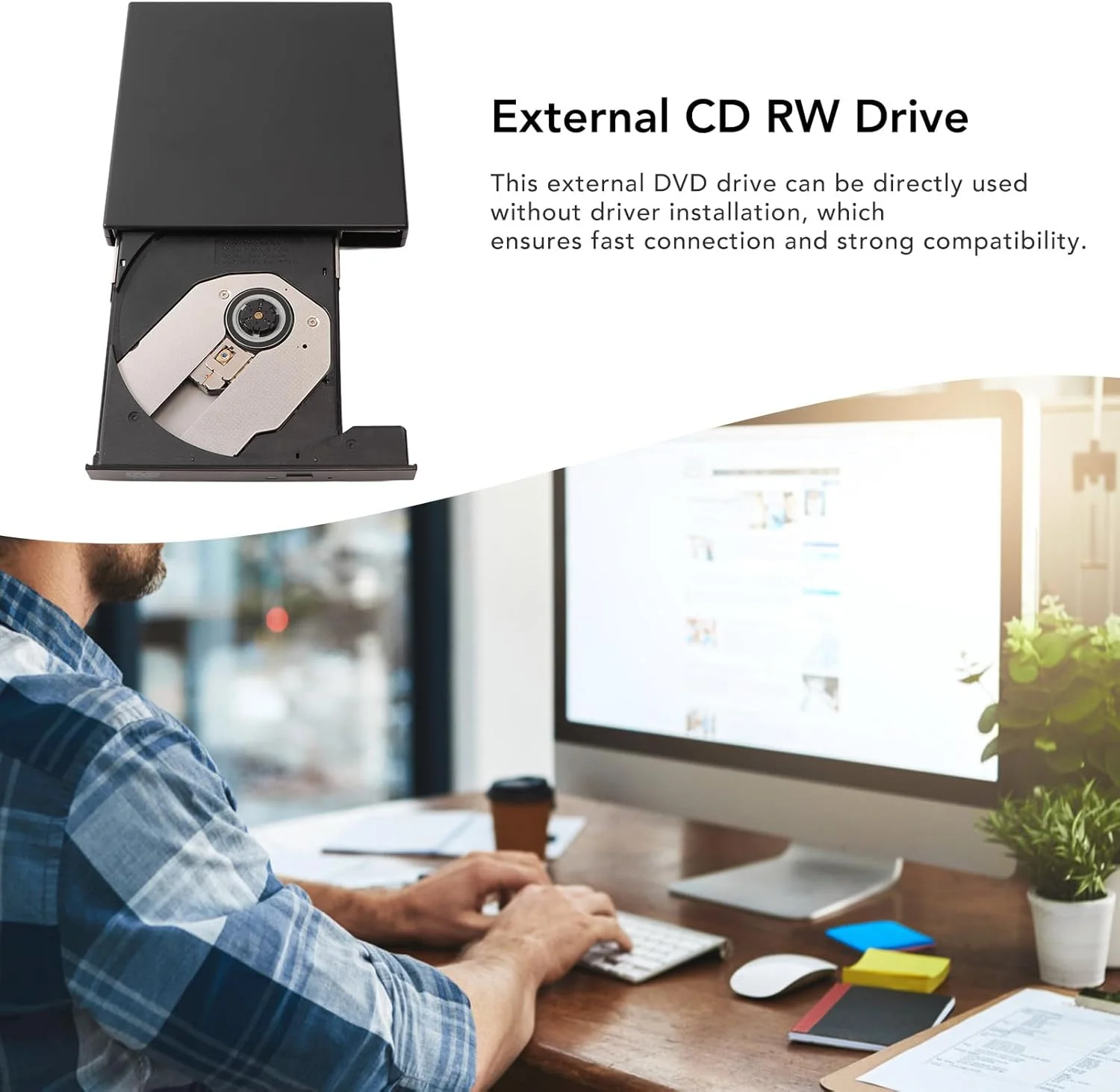 درایو DVD اکسترنال Vikye، پخش کننده DVD با سرعت بالا، DVD رایتر Plug and Play، درایو CD اکسترنال، درایو CD-RW اکسترنال برای لپ تاپ و کامپیوتر رومیزی