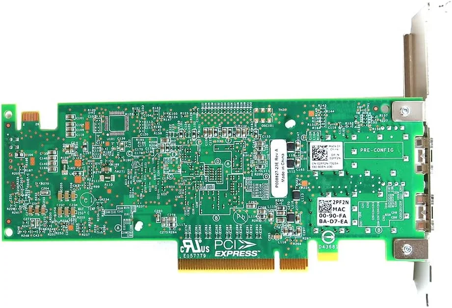 کارت شبکه دو پورت Emulex 10GBE SFP+ PCI-Express 3.0 x8 با ارتفاع کم مدل 2PF2N 02PF2N CN-02PF2N جایگزین سازگار برای سری Dell PowerEdge