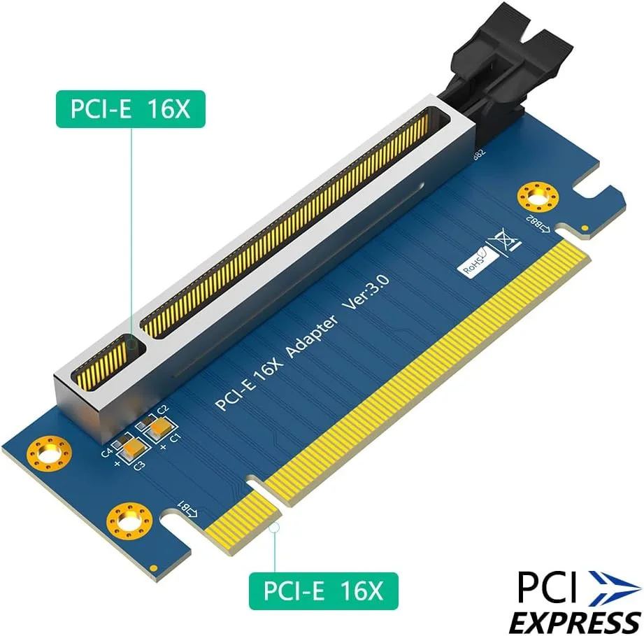 کارت توسعه PCI-Express 3.0 16x، کارت توسعه پرسرعت PCI Express 3.0 16X 90 درجه برای سرور 2U