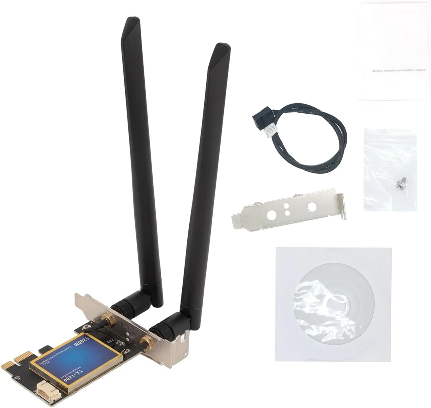 کارت شبکه بی سیم PCI-E مدل TX-1200 802.11 A/B/G/N/AC دو بانده با حداکثر سرعت 867 مگابیت بر ثانیه و دسترسی سریع و پایدار به اینترنت