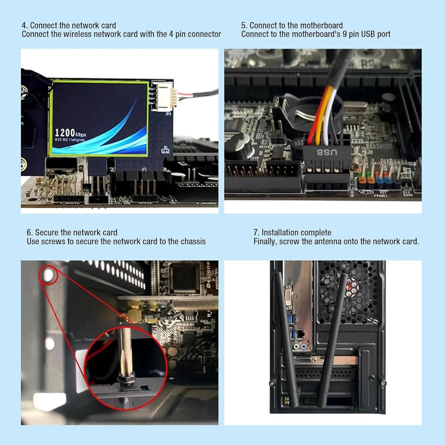 کارت شبکه بی سیم PCI-E مدل TX-1200 802.11 A/B/G/N/AC دو بانده با حداکثر سرعت 867 مگابیت بر ثانیه و دسترسی سریع و پایدار به اینترنت