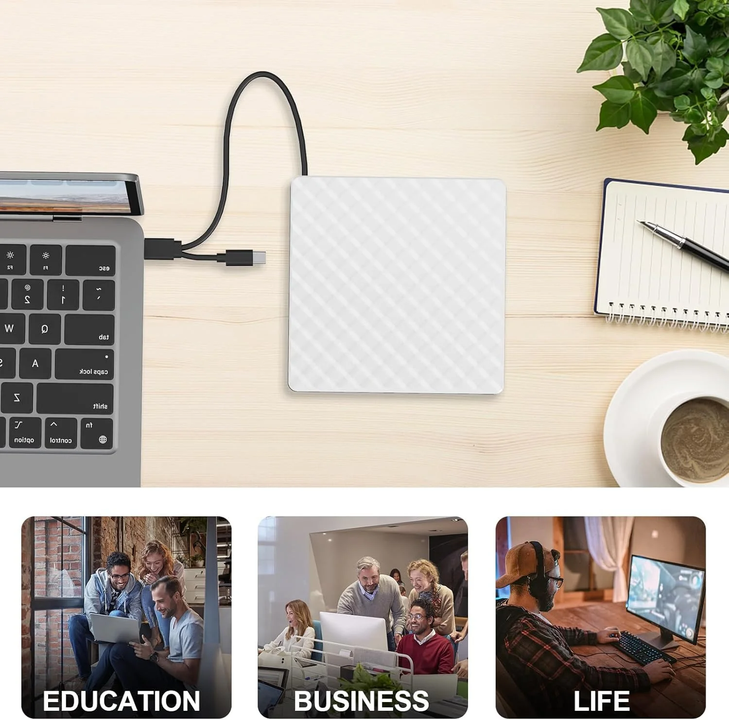 درایو DVD اکسترنال TERRIFI، درایو USB 3.0 CD/DVD +/-RW قابل حمل، پخش کننده/رایتر CD DVD، درایو نوری باریک CD ROM برای لپ تاپ، کامپیوتر رومیزی، لینوکس، اپل مک او اس، مک بوک پرو، ویندوز 11/10