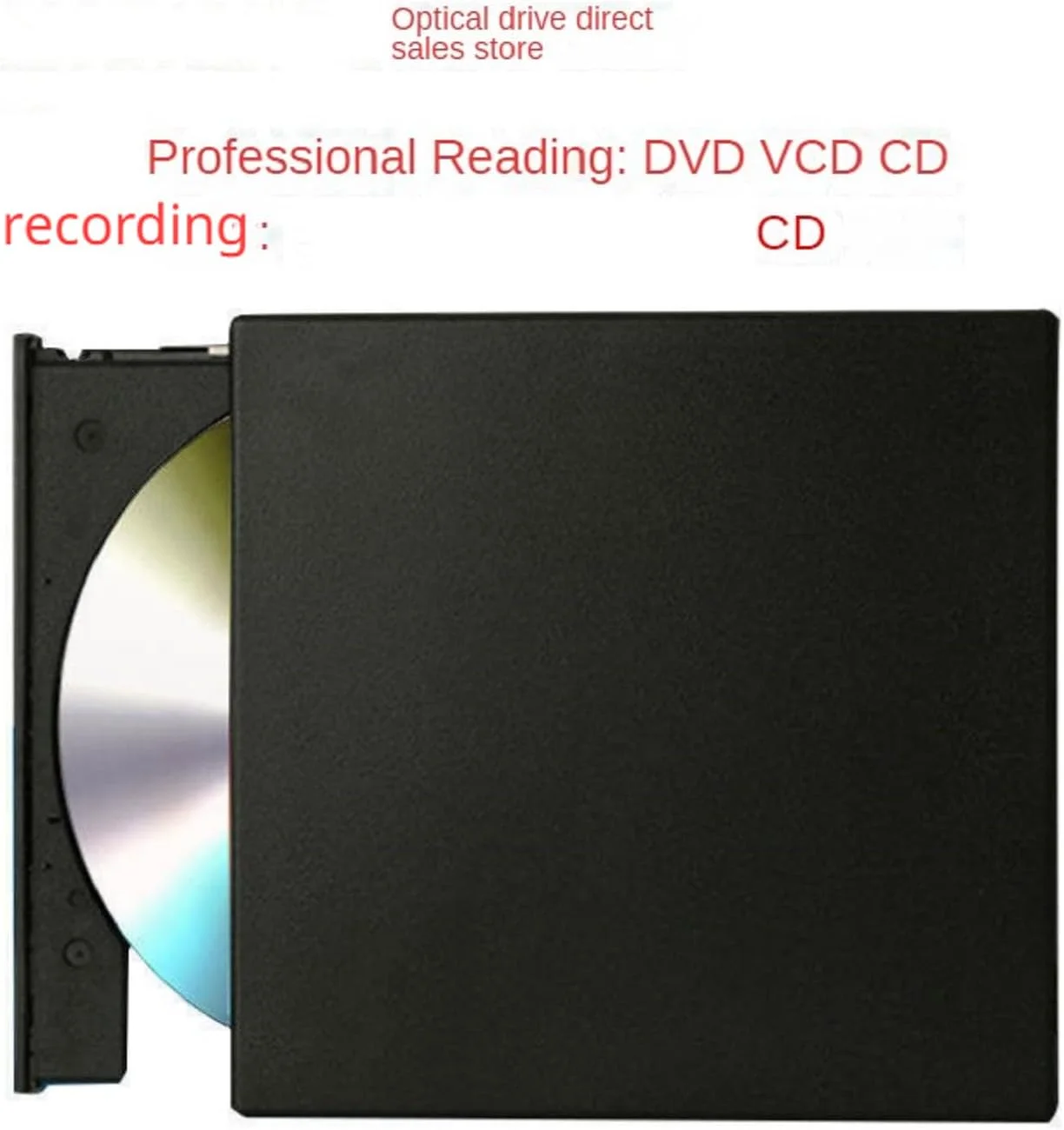 درایو و رایتر DVD اکسترنال با کابل داده USB و کابل برق USB، درایو نوری CD ROM رایتر و ریدر سازگار با لپ تاپ و کامپیوتر رومیزی