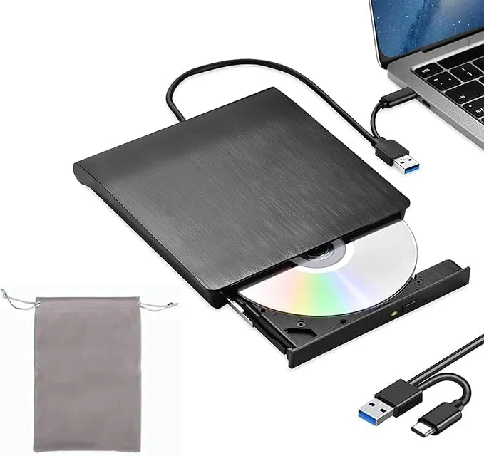 درایو اکسترنال CD DVD+/-RW USB 3.0 Type-C، پخش کننده و رایتِر قابل حمل CD DVD برای مک بوک پرو/ایر، آی مک، کامپیوتر رومیزی ویندوز 11/10 درایو اکسترنال CD DVD+/-RW USB 3.0 Type-C، پخش کننده و رایتِر قابل حمل CD DVD برای مک بوک پرو/ایر، آی مک، کامپیوتر رومیزی ویندوز 11/10