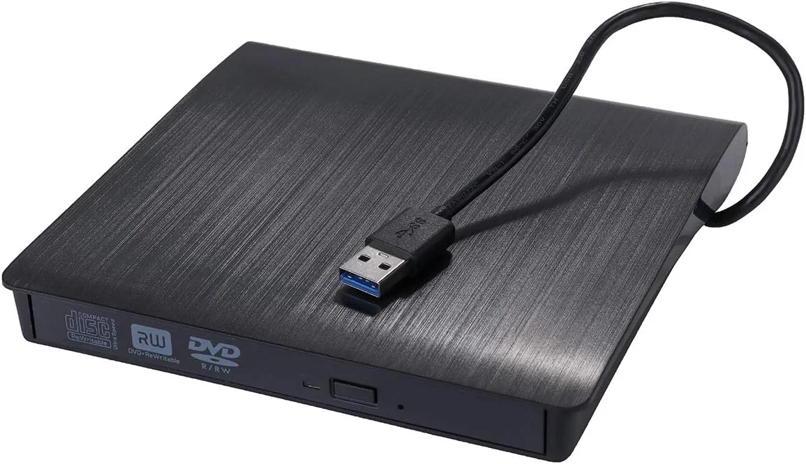 درایو نوری اکسترنال USB 3.0 باریک DVD RW CD رایتر ریدر پلیر برای لپ تاپ PC دفتر کار