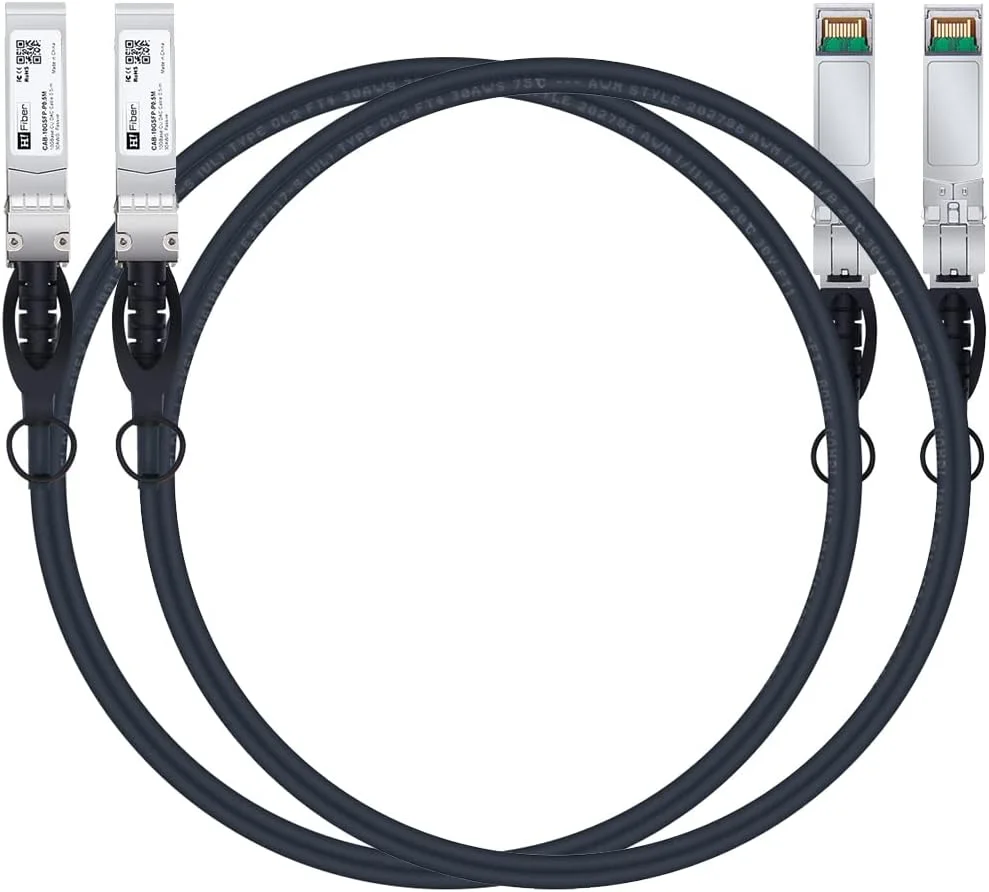کارت شبکه 10Gb SFP+ PCI-E به همراه 2 عدد کابل 2 متری 10G DAC، کارت شبکه دو پورت SFP+ قابل مقایسه با Broadcom BCM57810S، PCI Express X8، پشتیبانی از Windows Server/Linux/VMware