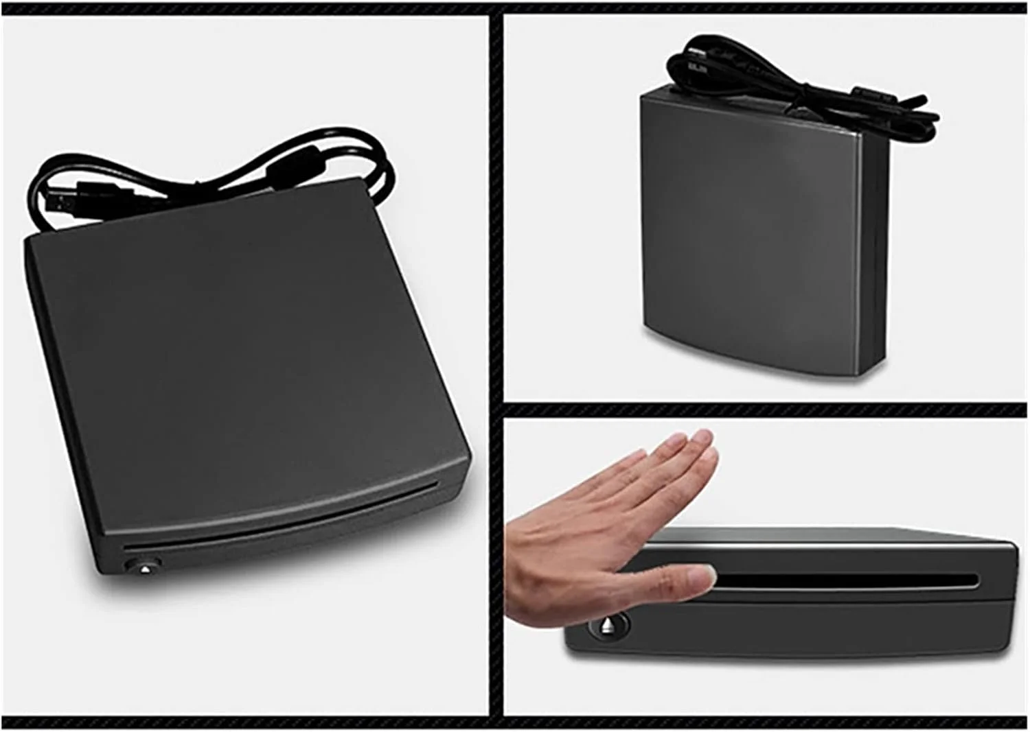 پخش کننده قابل حمل DVD رادیو ماشین جعبه دیسک CD/DVD با انتقال سیگنال برق USB خارجی برای پخش کننده چند رسانه ای ماشین تجربه فیلم قابل حمل