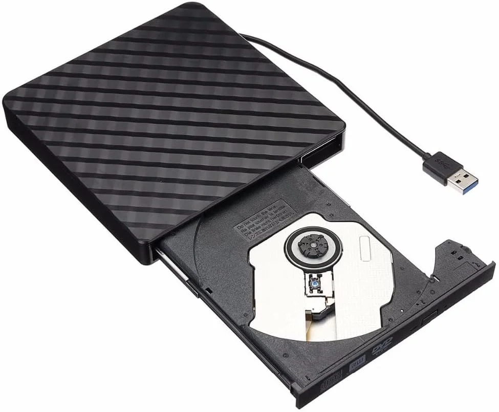 SERVER-AE - درایو نوری اکسترنال USB 3.0 DVD RW CD Writer Slim، نوع سینی، قابل حمل برای لپ تاپ و کامپیوتر