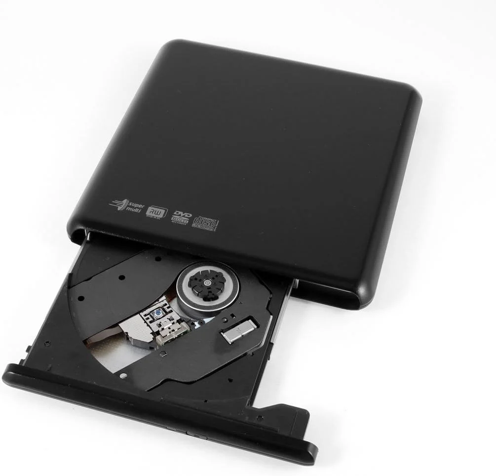 درایو نوری اکسترنال USB مشکی DVD-R/RW 24x CD-ROM بارنر اسلیم درایو نوری اکسترنال USB مشکی DVD-R/RW 24x CD-ROM بارنر اسلیم