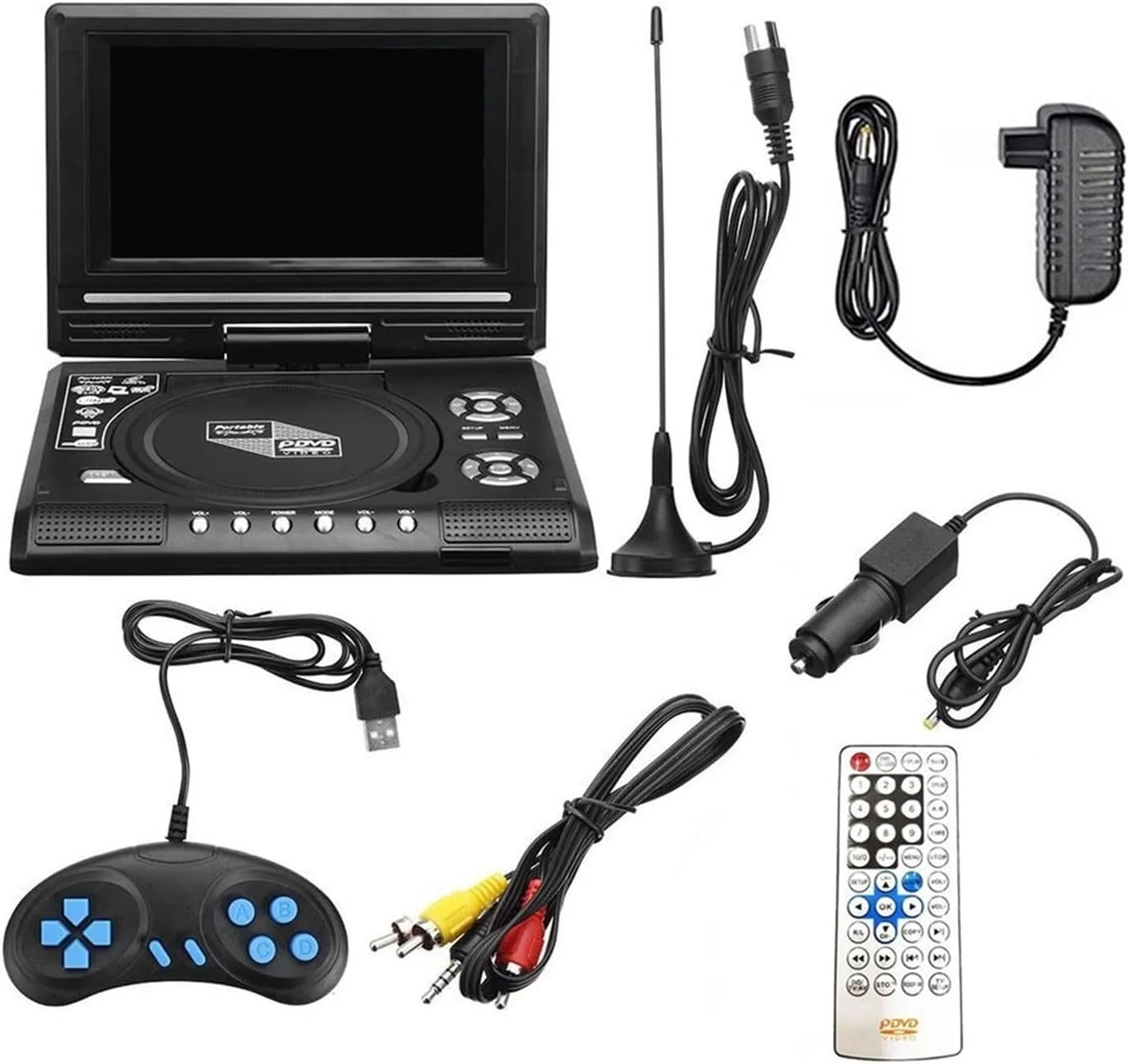 پخش کننده DVD قابل حمل، سیستم چند رسانه ای خودرو، پخش کننده صفحه نمایش 7.8 اینچی قابل حمل با کیفیت بالا Vcd Mp3 Dvd Usb با TV/FM/USB