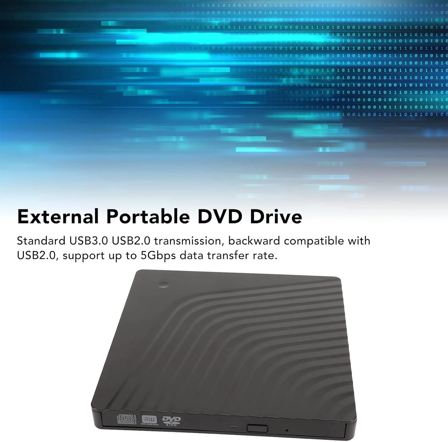 دی وی دی/سی دی رام قابل حمل USB 3.0 برای لپ تاپ و کامپیوتر، پخش کننده و نویسنده درایو DVD CD USB، برای 2003 7 8 10، برای سیستم عامل و