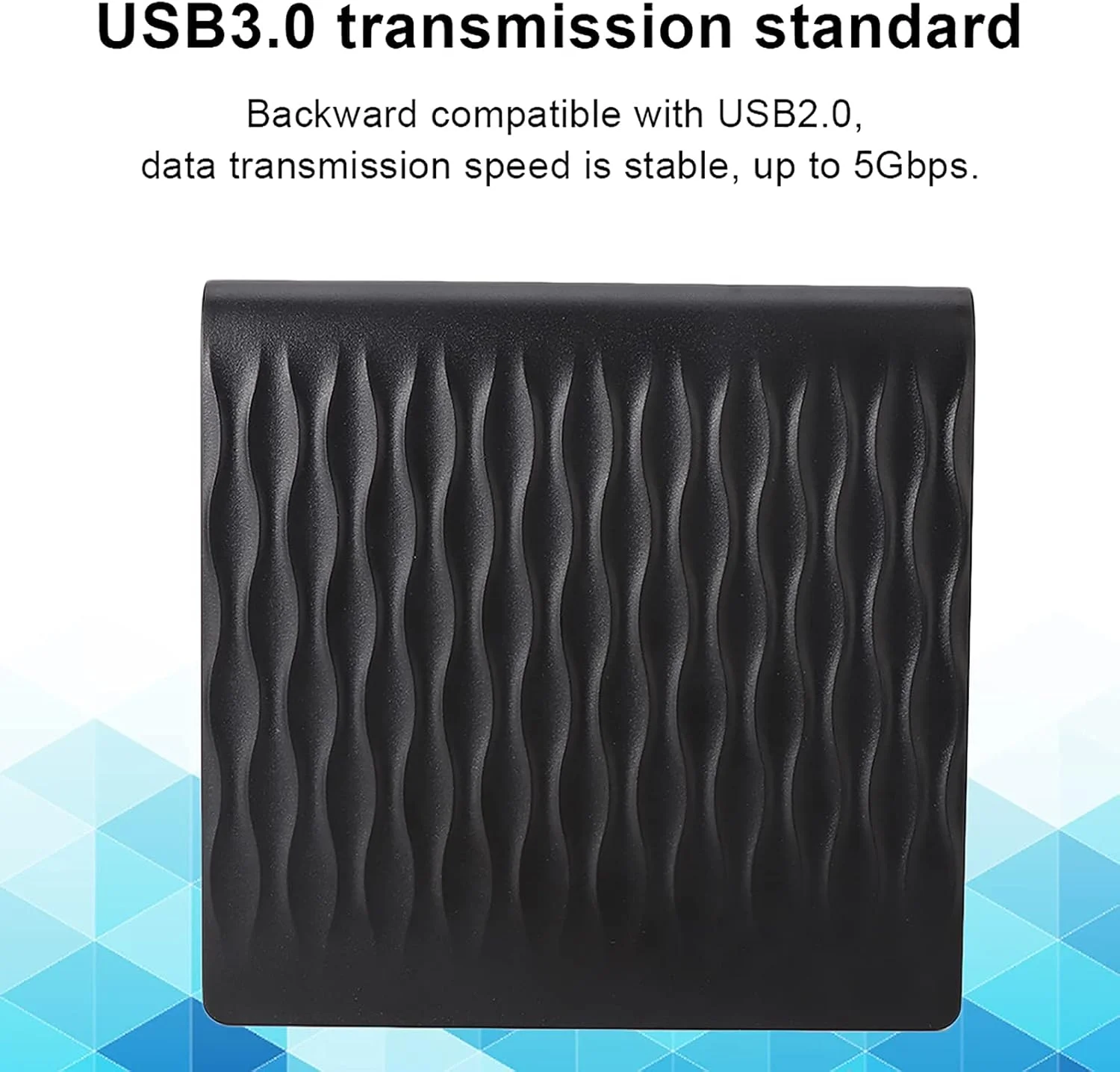 درایو نوری اکسترنال قابل حمل 12.7 میلی متری USB 3.0 برای کامپیوترهای رومیزی و لپ تاپ، انتقال داده با سرعت بالا، اتصال و پخش آسان، سبک و جمع و جور