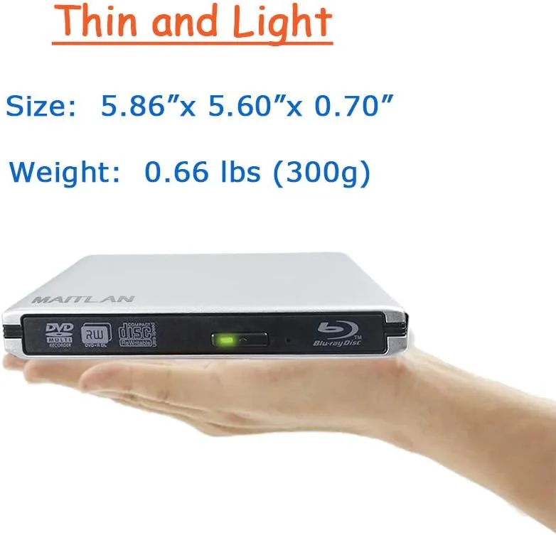 درایو نوری اکسترنال قابل حمل USB 3.0 6X Blu-ray Burner، برای لپ‌تاپ‌های سری Samsung Notebook 9 Pro S 7 5 10 Spin XE500C13 ATIV Book 9 15 2019 Ultrabook، پخش‌کننده‌های Blu-ray DVD سه بعدی، رایتر DVD+-R DL 8X