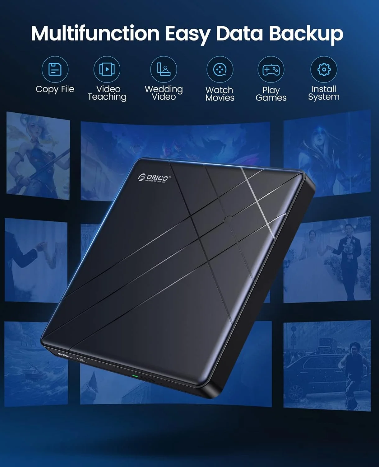 درایو نوری اکسترنال بلوری DVD CD اوریکو